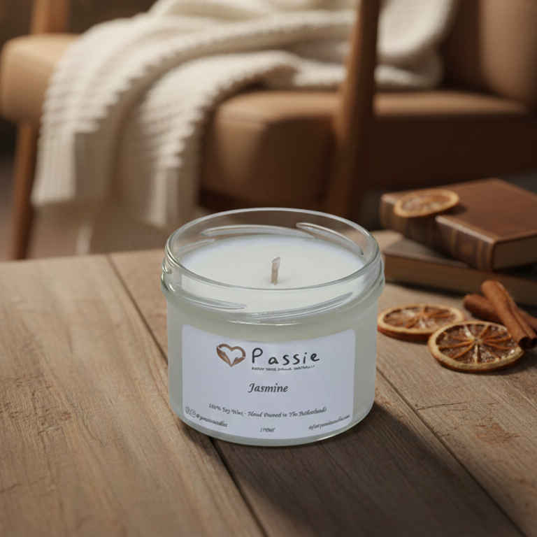 Jasmijn handgemaakte sojakaars met geur